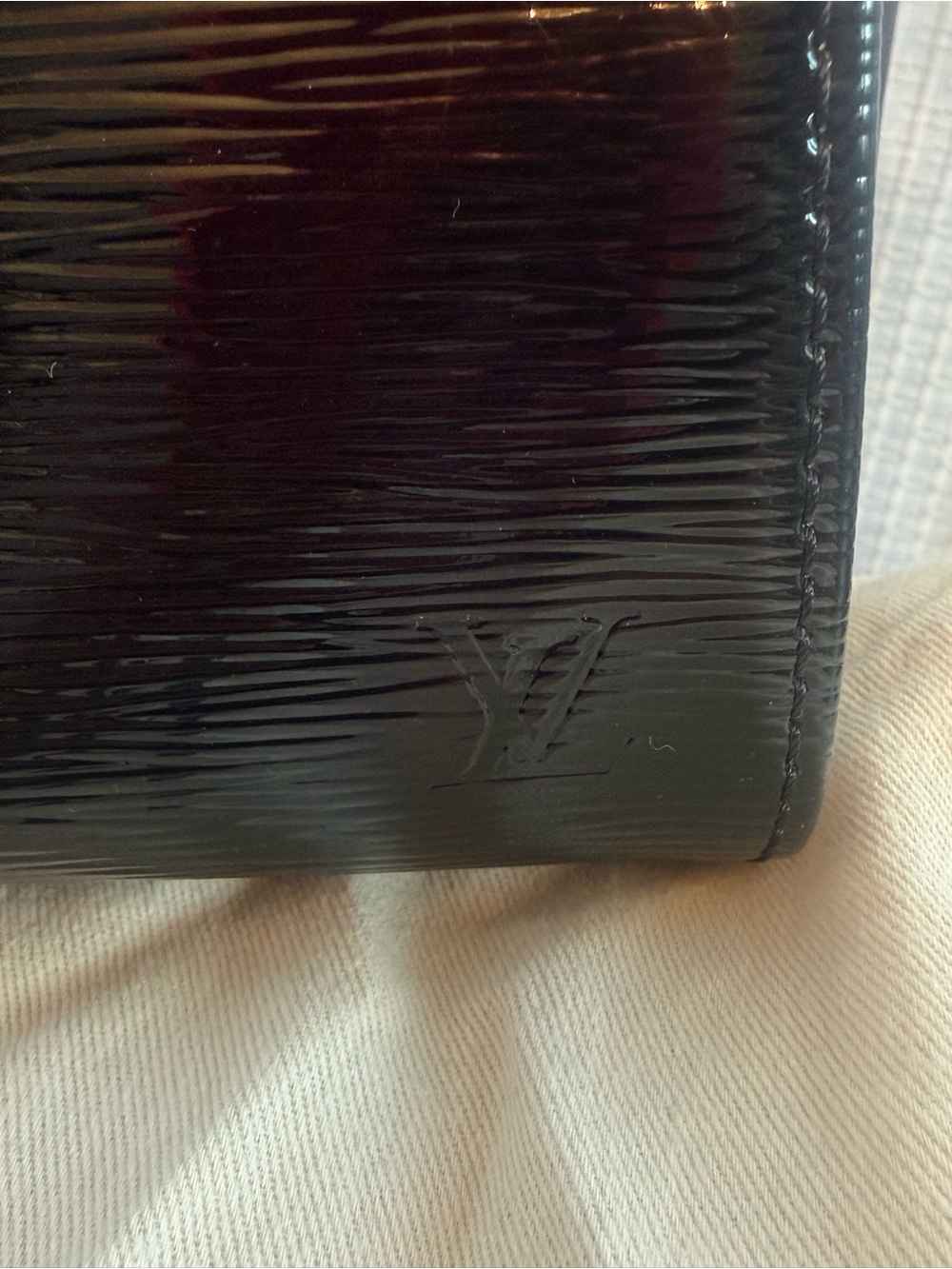 Louis Vuitton Black Patent Satchel with silver Accents - Picture 3 of 9